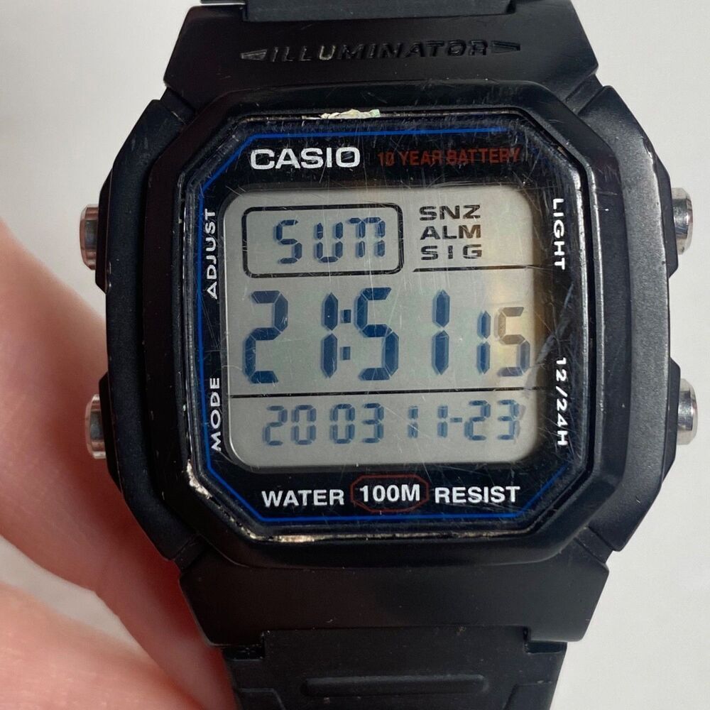 Casio Illuminator W-800H Digital Watch Black 3240 100M Water Resist Working